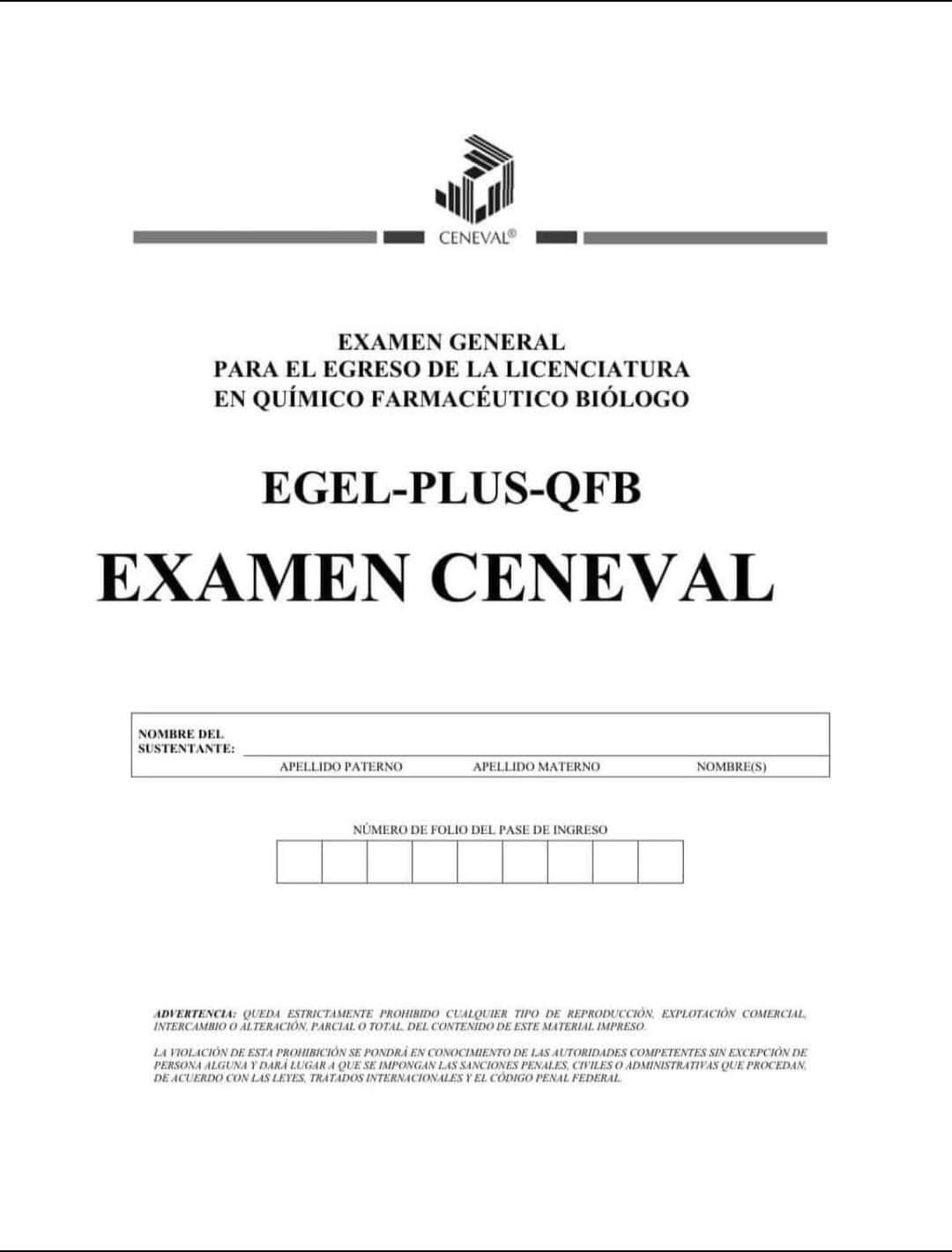 Guía Ceneval EGEL Químico Fármaco Biólogo (QFB) - 2025