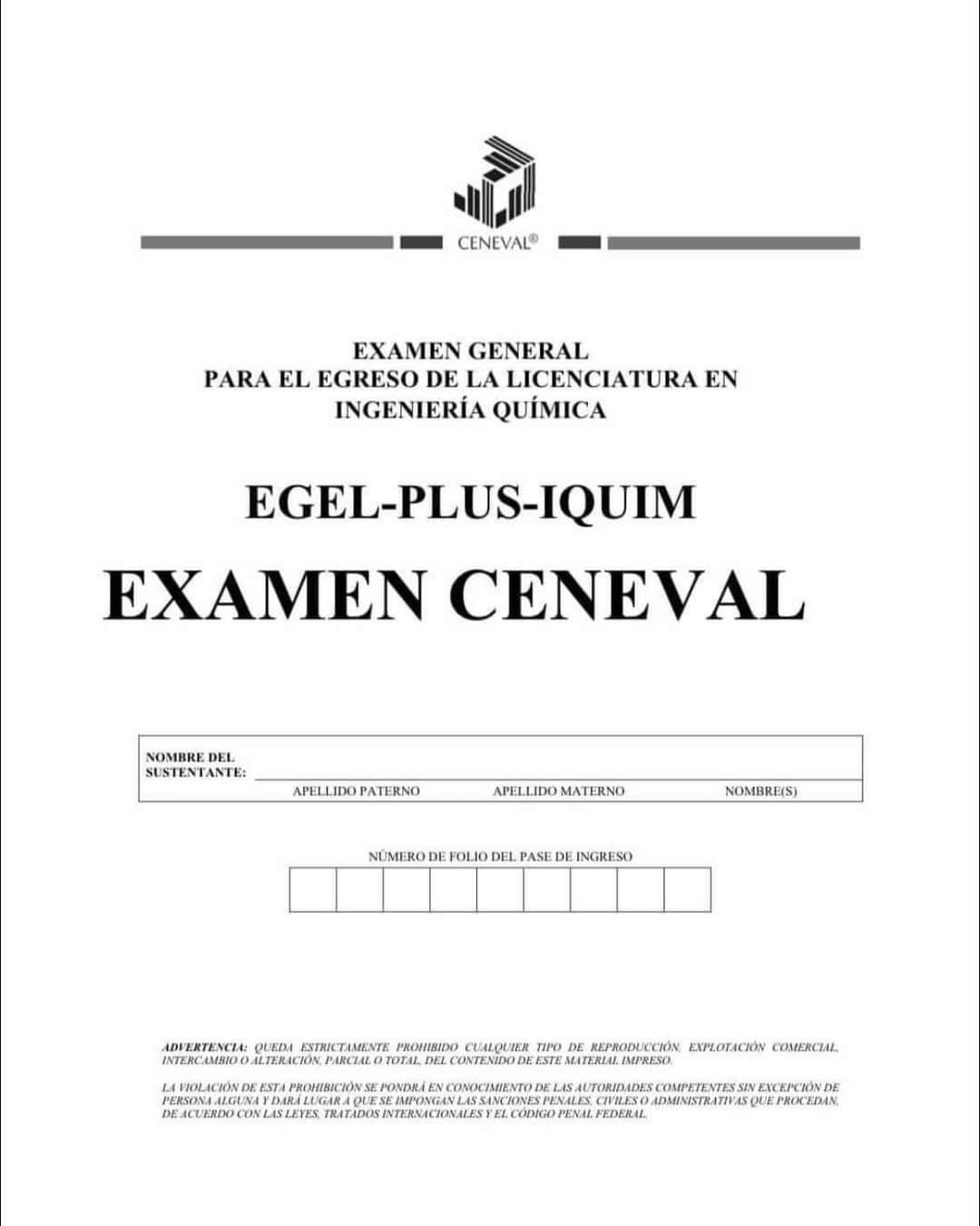 Guía Ceneval EGEL Plus Ingeniería Química - Titulación 2025
