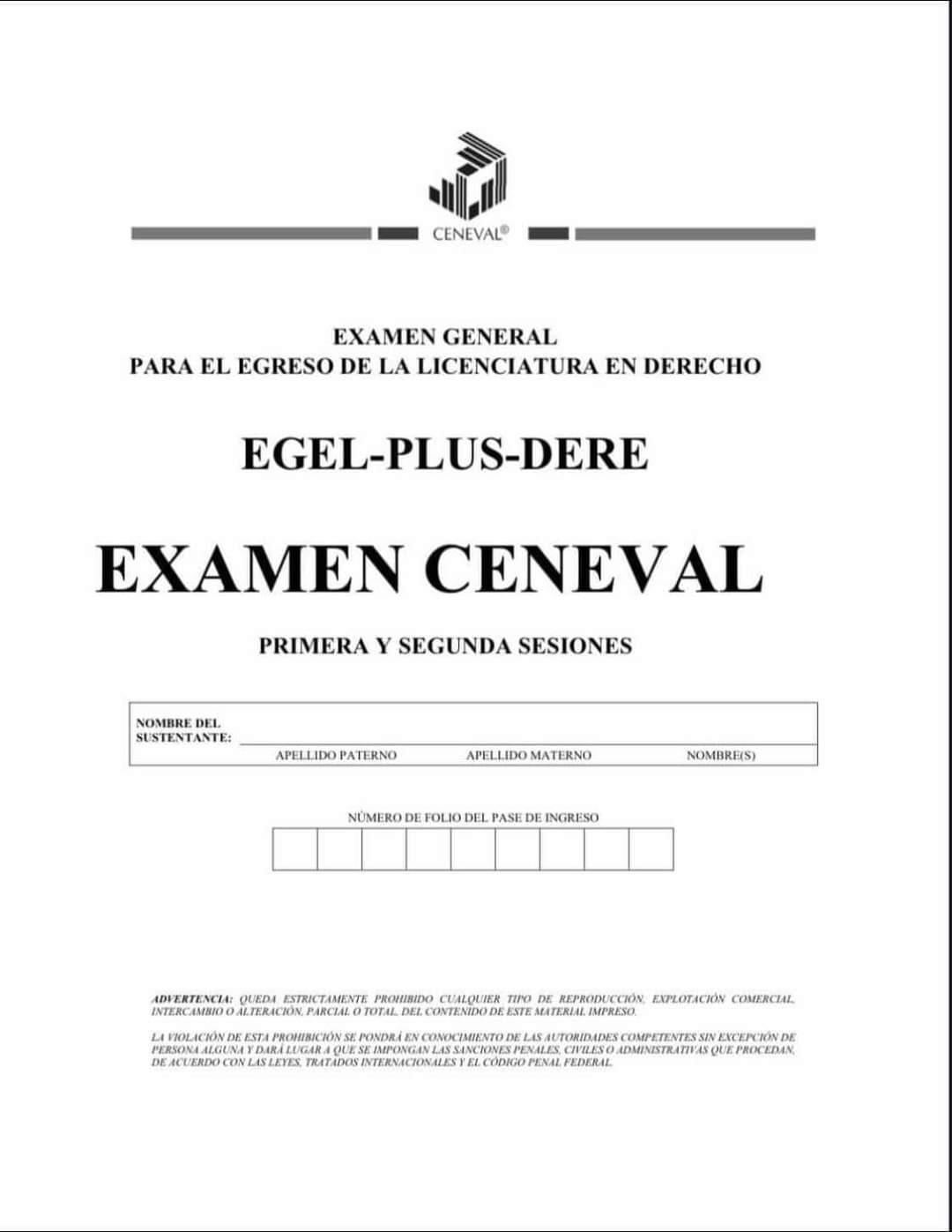 Guía Ceneval EGEL Plus Derecho 2025 Resuelta - Portada del material de estudio para titulación de Licenciatura en Derecho
