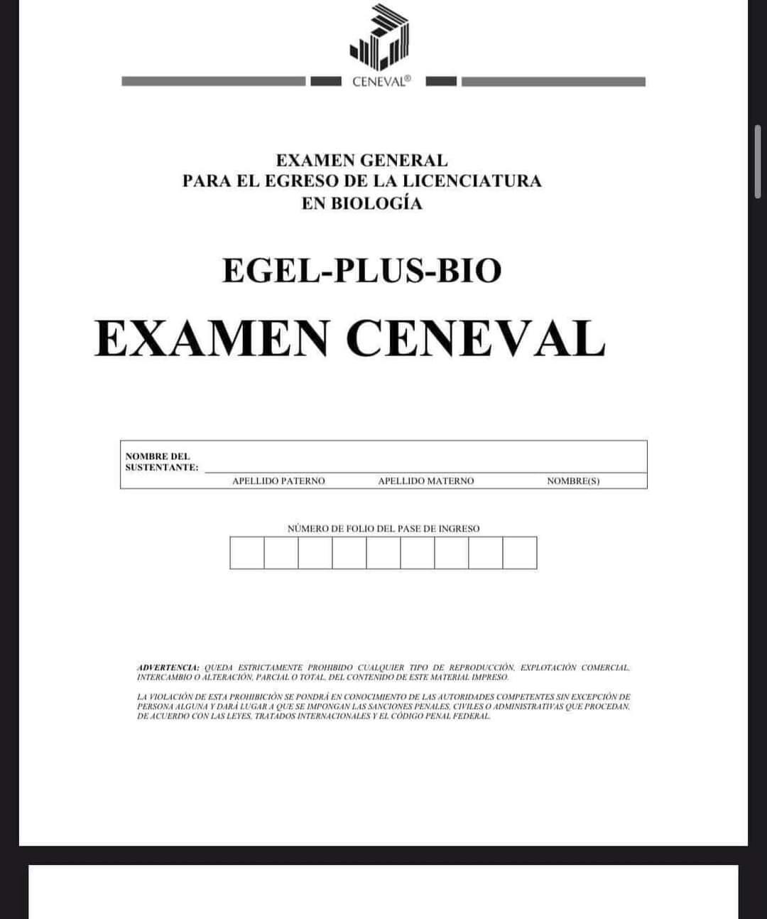 Guía Ceneval EGEL Plus Biología - Resuelta 2025