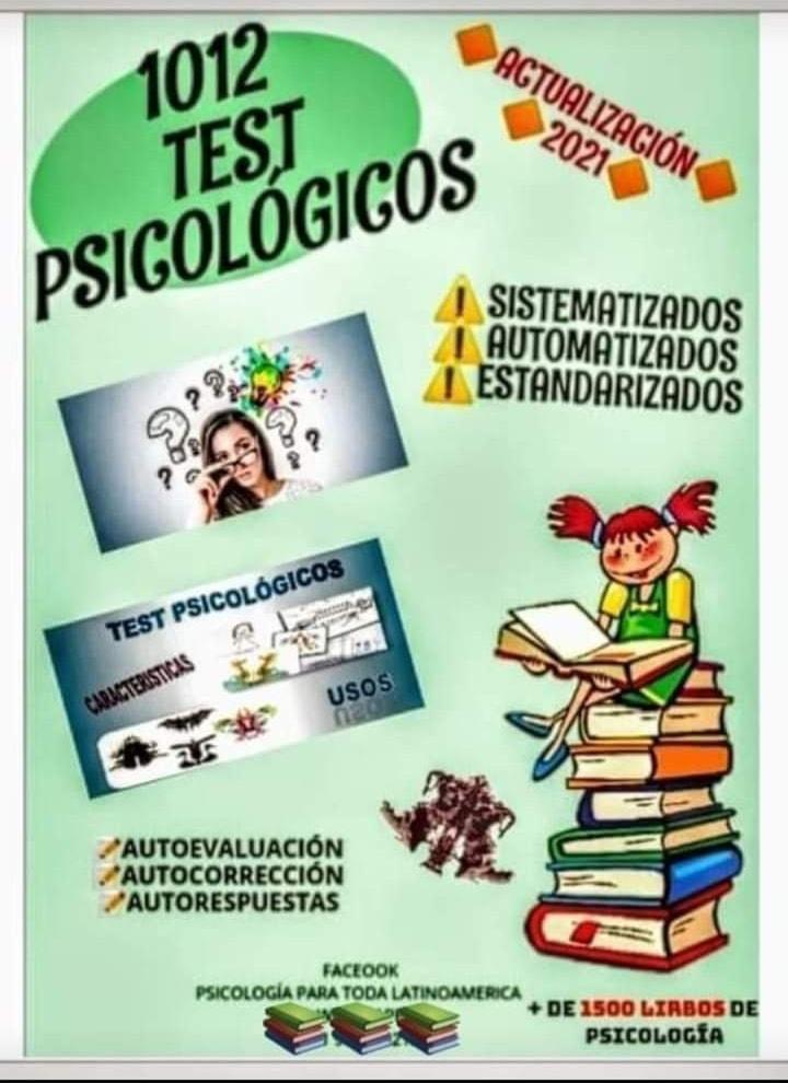 1012 TEST PSICOLOGICOS + 1500 LIBROS DE PSICOLOGÍA - Guía Ceneval Resuelta 2021 Acredita al 100%